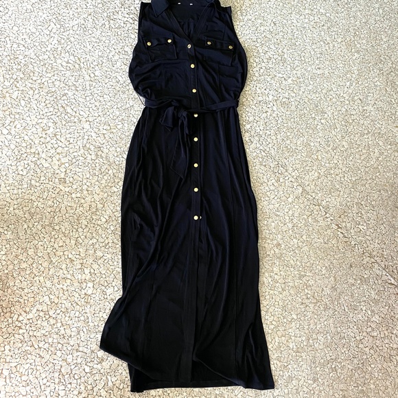 Carmen Marc Valvo Dresses & Skirts - Carmen Marc Valvo Black Jersey Suit Maxi Dress
